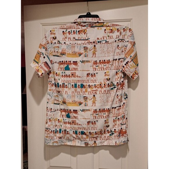 Obey Egyptian Pattern 100% Cotton Short Sleeve Collared Polo Shirt Size Small - Picture 2 of 16